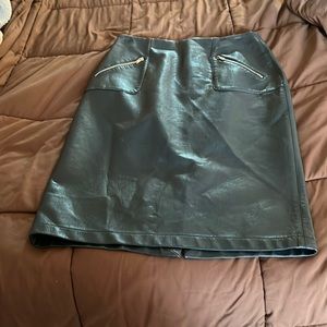 Faux leather pencil skirt